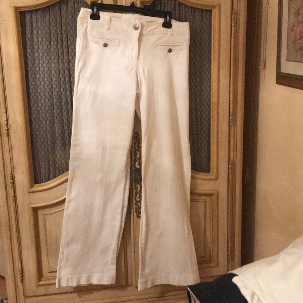 J Crew city fit white pants